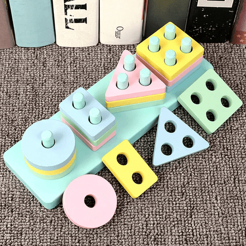 Wooden Shape Sorter Pastel Color - EKT2115