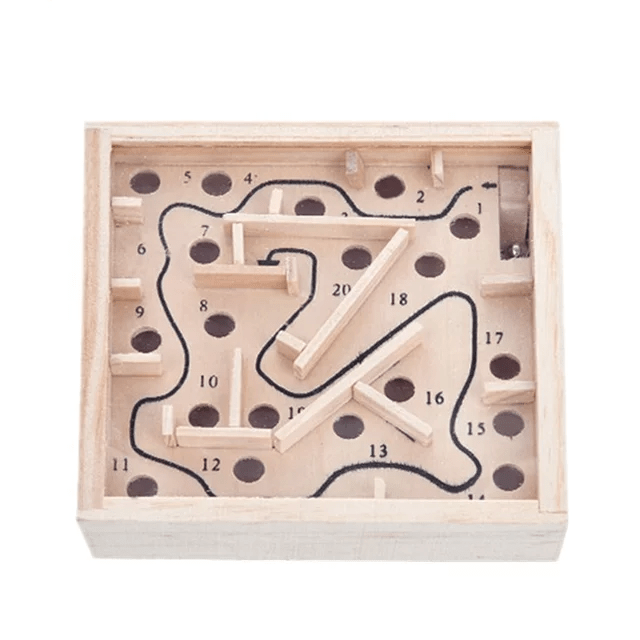 Wooden Labyrinth Mini Puzzle | Engaging Travel-Friendly Game for Kids ...