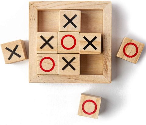 Wooden Tic-Tac-Toe Game | Compact Strategy & Travel-Friendly XO Game