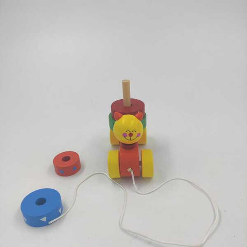 Wooden Smiley With Stacking pull Along - EKT2138