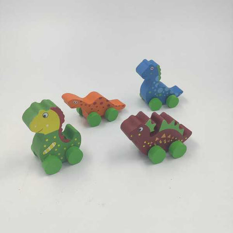 Wooden 4 in 1 Mini Dinosaur Cars - EKT2139