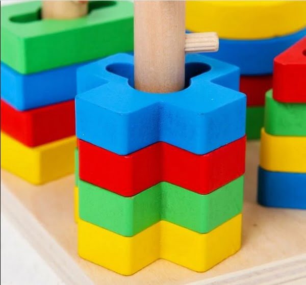 Wooden Four Column Shape Sorter - EKT2161
