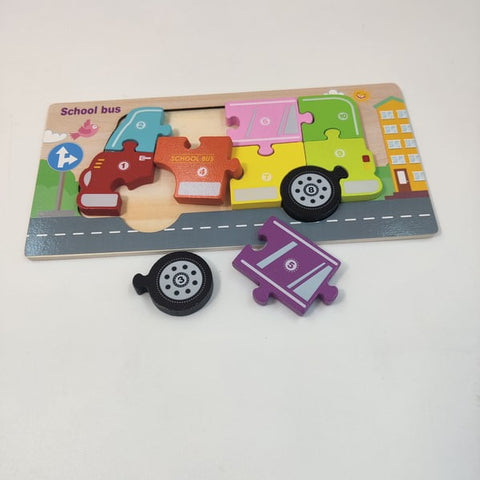 Wooden mini Jigasaw - Chunky Puzzle - 1 pc Random Design will be shipped - EKT2167