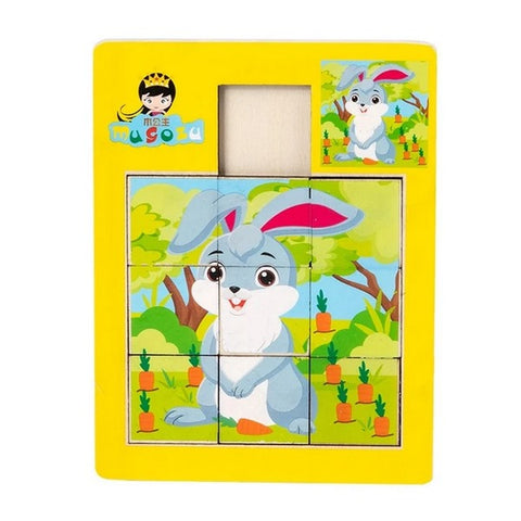 Wooden picture Sliding game - 1 pc  random Design Will be shipped - EKT2168