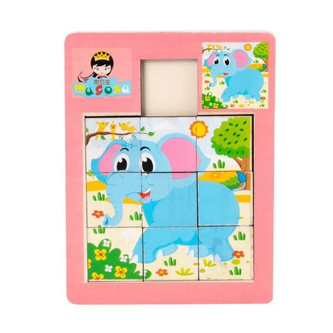 Wooden picture Sliding game - 1 pc  random Design Will be shipped - EKT2168