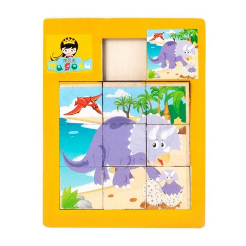 Wooden picture Sliding game - 1 pc  random Design Will be shipped - EKT2168