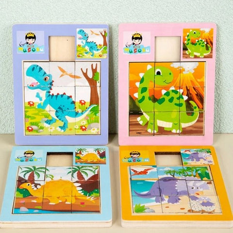 Wooden picture Sliding game - 1 pc  random Design Will be shipped - EKT2168