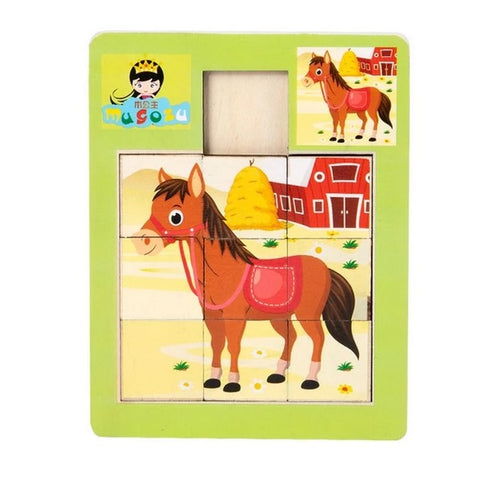 Wooden picture Sliding game - 1 pc  random Design Will be shipped - EKT2168