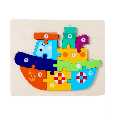 Wooden Chunky Zigsaw Puzzle - Ship  - EKT2169