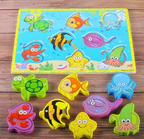 Wooden Sea Animal Fishing game - TORTOISE - EKT2179