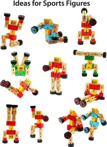Wooden Robot Transformer 1pc random color will be shipped - EKT2183