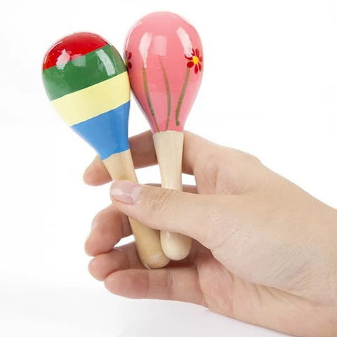 Wooden Egg Bell Rattle | Sensory Toy for Baby (One Random Design Shipped)