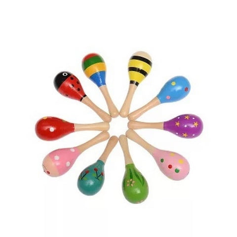 Wooden Egg Bell Rattle | Sensory Toy for Baby (One Random Design Shipped)