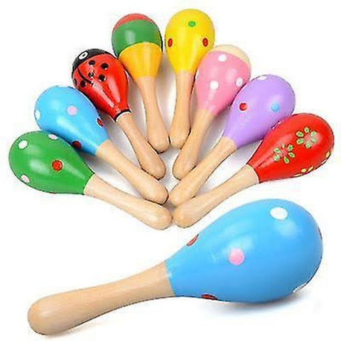 Wooden Egg Bell Rattle | Sensory Toy for Baby (One Random Design Shipped)