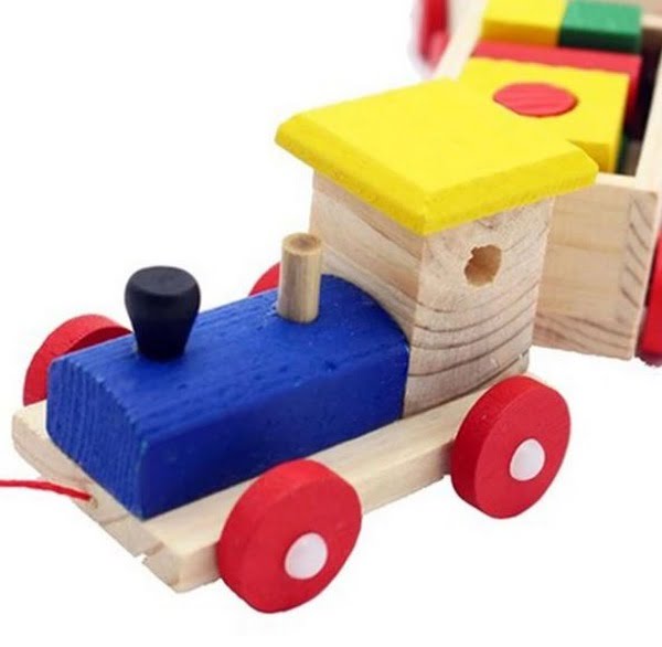 Wooden Goods train with blocks - EKT2188