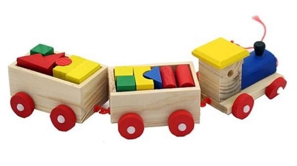 Wooden Goods train with blocks - EKT2188