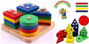 Wooden 4 column square shape sorter - EKT2198