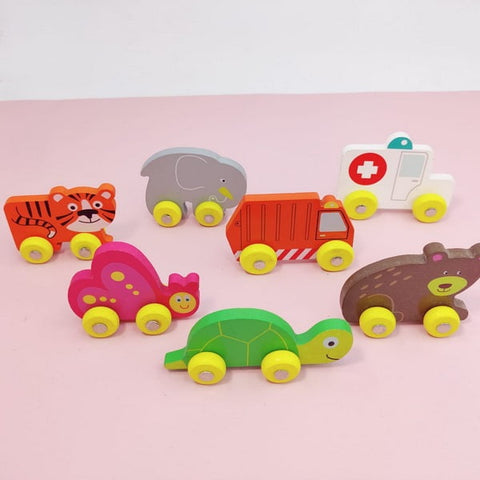 Wooden cars - 1 pc small - random design will be shipped - EKT2199