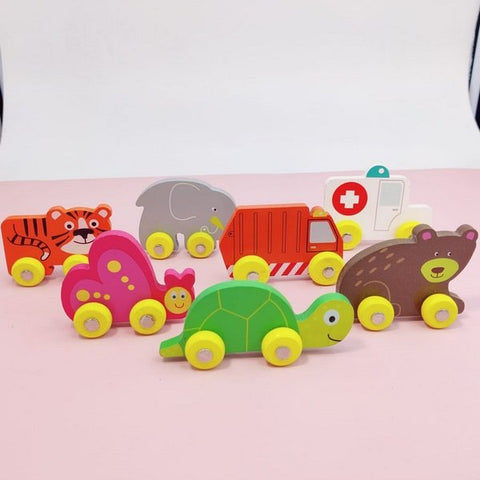 Wooden cars - 1 pc small - random design will be shipped - EKT2199