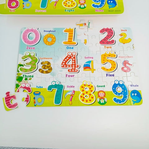 Wooden Jigsaw Puzzle Board - 0 - 9  - EKT2226