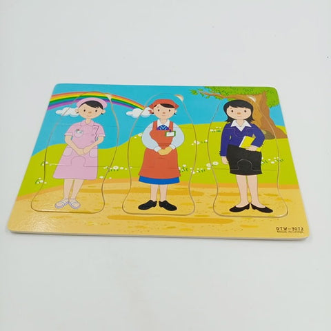 Wooden Girl Community helper  puzzle board - EKT2234