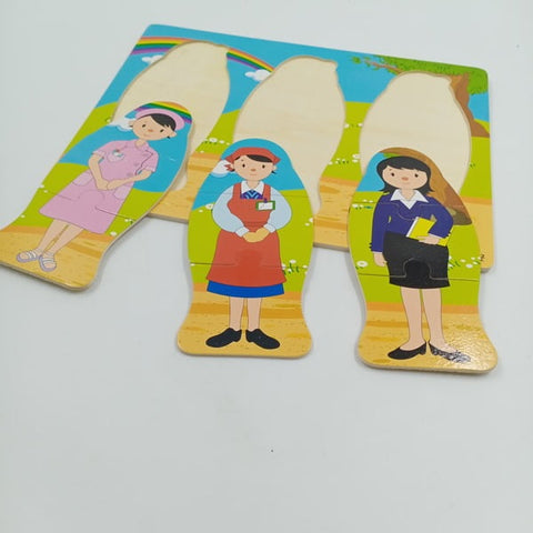 Wooden Girl Community helper  puzzle board - EKT2234