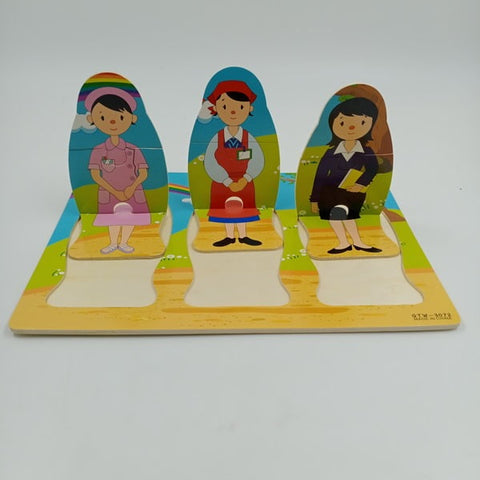 Wooden Girl Community helper  puzzle board - EKT2234