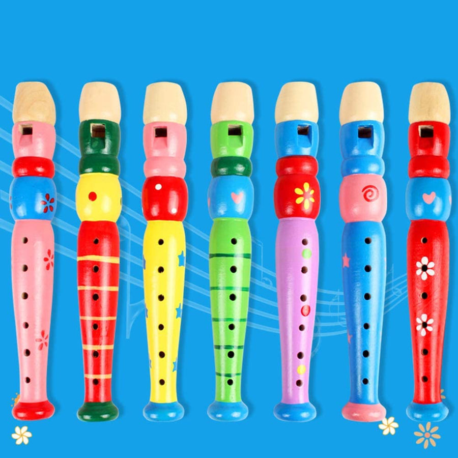 Wooden Flute - colorfull- random colros will be shipped - 1 pc flute - EKT2247