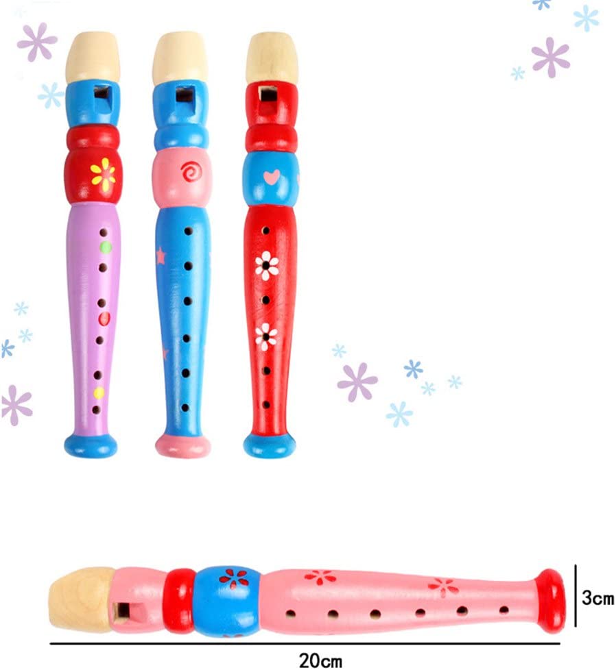 Wooden Flute - colorfull- random colros will be shipped - 1 pc flute - EKT2247