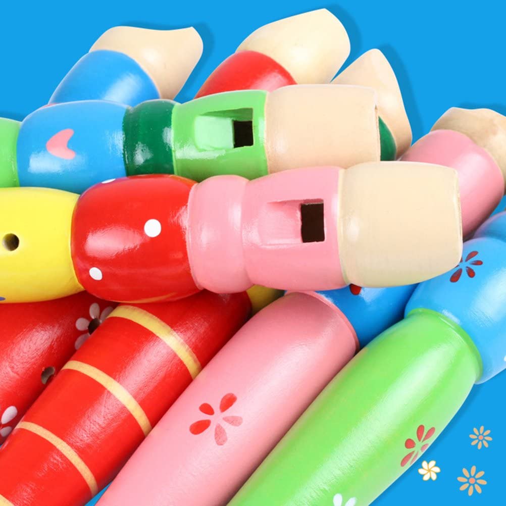 Wooden Flute - colorfull- random colros will be shipped - 1 pc flute - EKT2247