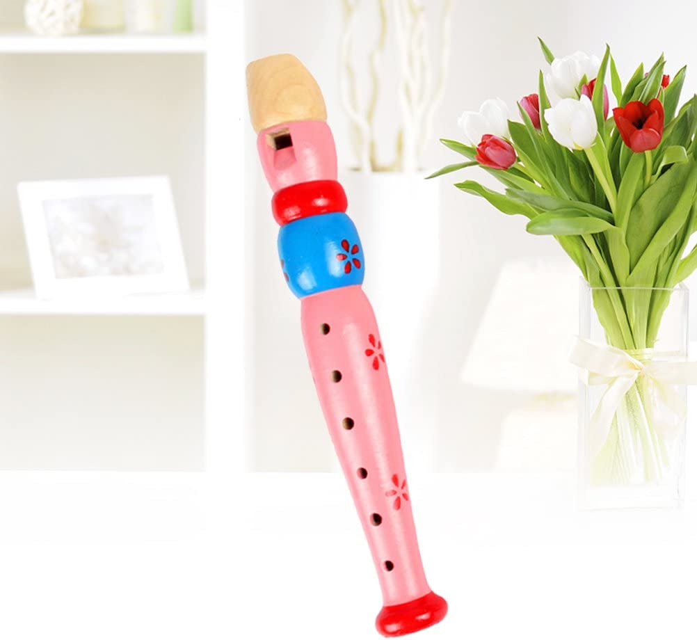 Wooden Flute - colorfull- random colros will be shipped - 1 pc flute - EKT2247