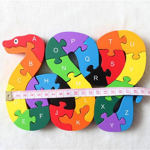 Wooden alphabet and number Chunky Jigsaw puzzles - Snake - EKT2255