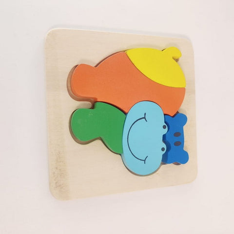 Wooden Chunky Puzzles - Hippo - EKT2283
