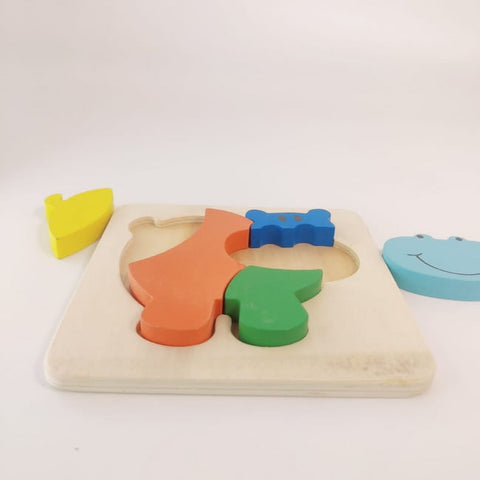 Wooden Chunky Puzzles - Hippo - EKT2283