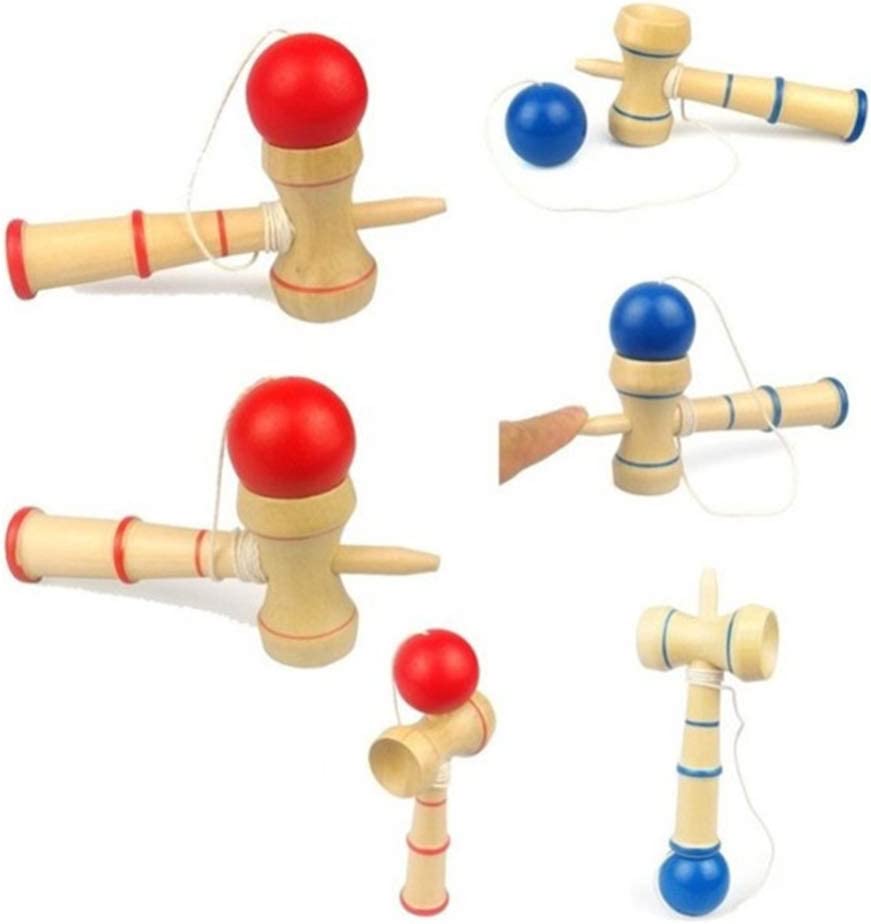 Wooden catch the ball fun game 1pc random colour will be shipped - EKT2331