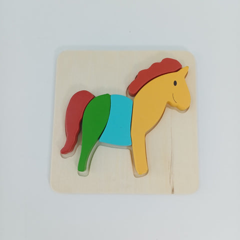 Wooden Small Puzzle Board Chunky - Horse - EKT2340