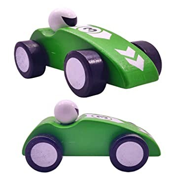 Wooden Racing car - 1 pc random color will be shipped - EKT2357