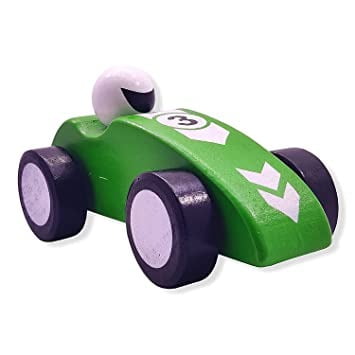 Wooden Racing car - 1 pc random color will be shipped - EKT2357