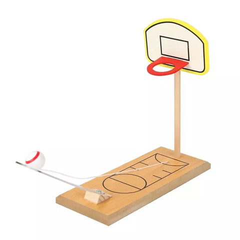 Wooden Tabletop Basketball Game - Portable Toy for All Ages