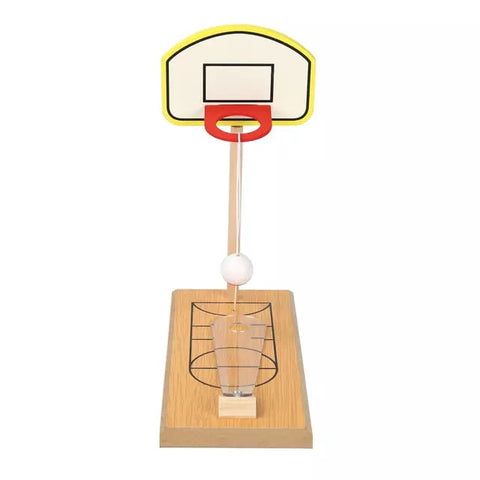 Wooden Tabletop Basketball Game - Portable Toy for All Ages