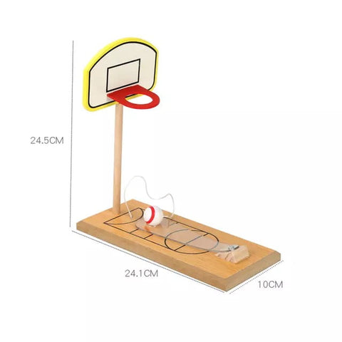 Wooden Tabletop Basketball Game - Portable Toy for All Ages