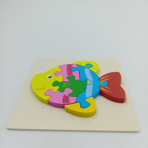 Wooden Chunky Puzzle for toddler -1 PC RANDOM DESIGN WILL BE SHIPPED -  EKT2363