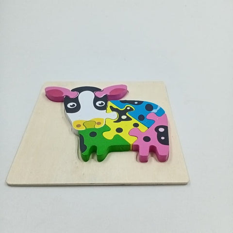 Wooden Chunky Puzzle for toddler -1 PC RANDOM DESIGN WILL BE SHIPPED -  EKT2363