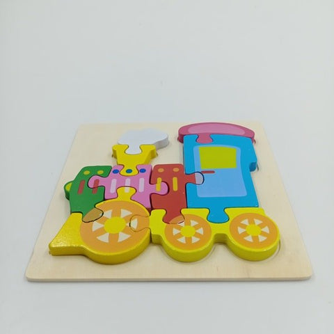 Wooden Chunky Puzzle for toddler -1 PC RANDOM DESIGN WILL BE SHIPPED -  EKT2363