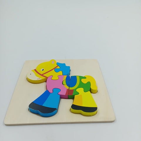 Wooden Chunky Puzzle for toddler -1 PC RANDOM DESIGN WILL BE SHIPPED -  EKT2363