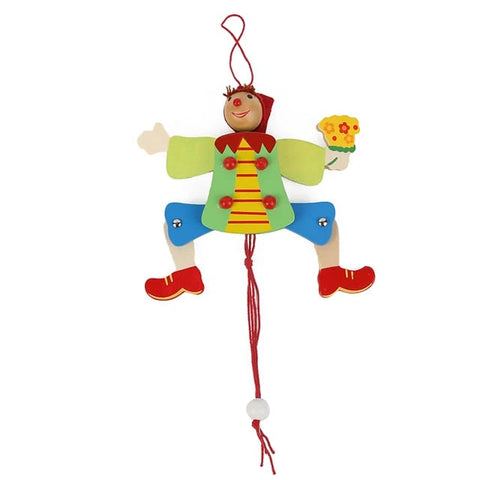 Wooden Joker Pull and play toy for kids 1pc random color will be shipped - EKT2370