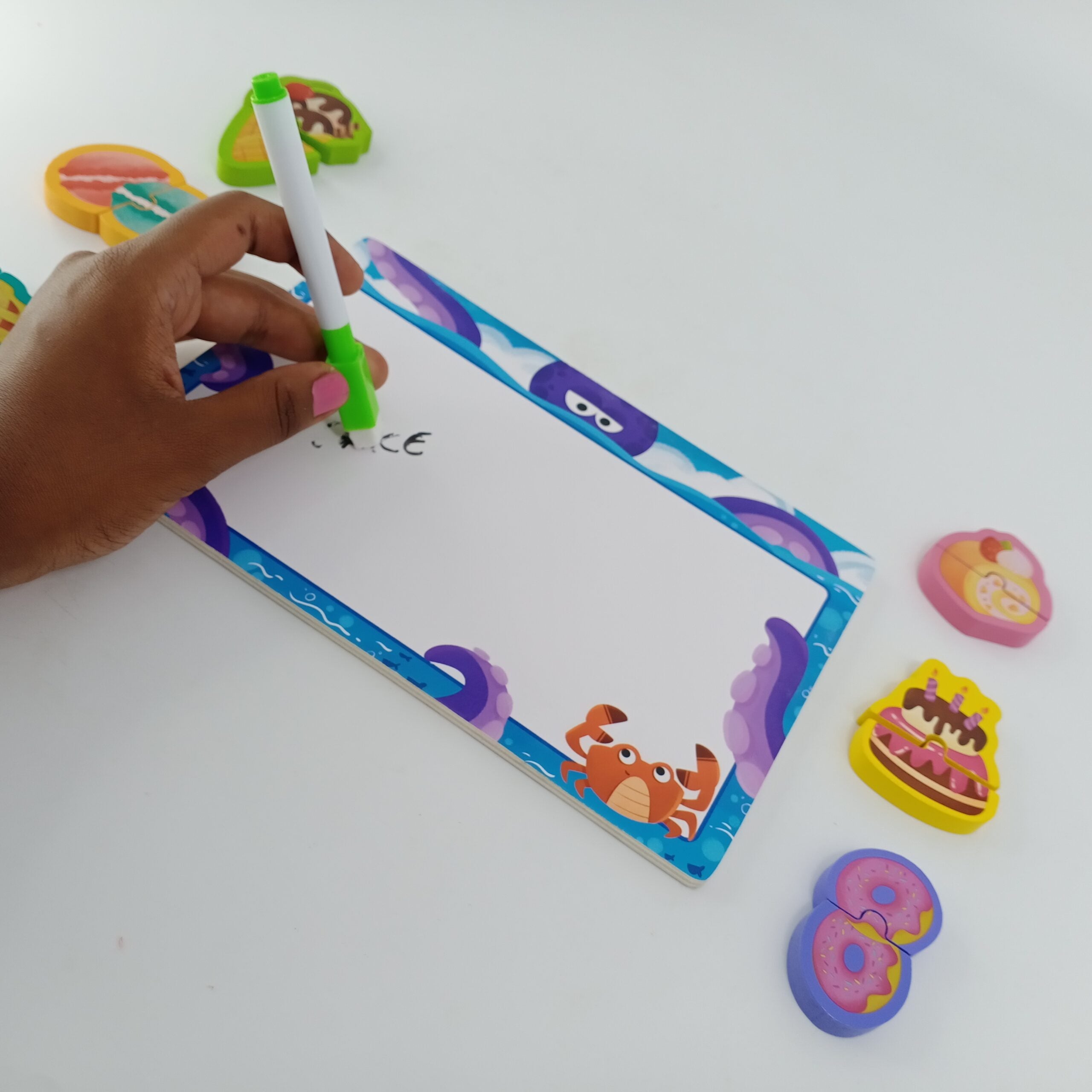 Wooden Puzzles writing board - great for learning - Junk Foods - EKT2396