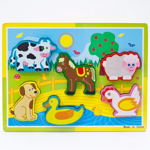 Wooden Chunky A+ qulaity puzzle boardds for toddlers - Domestic animals Design 1 - EKT2403