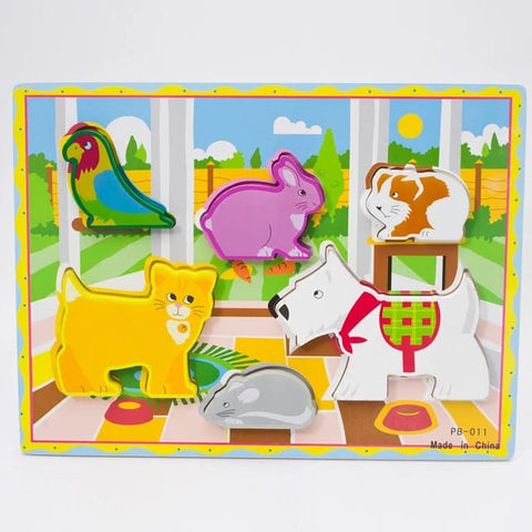 Wooden Chunky A+ qulaity puzzle boardds for toddlers - Domestic animals design 2 - EKT2407