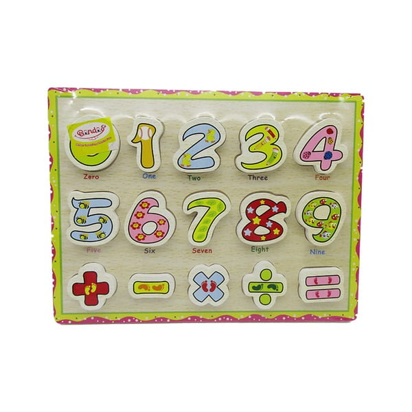 Wooden Chunky A+ qulaity puzzle boardds for toddlers - Numbers with symbols - EKT2409